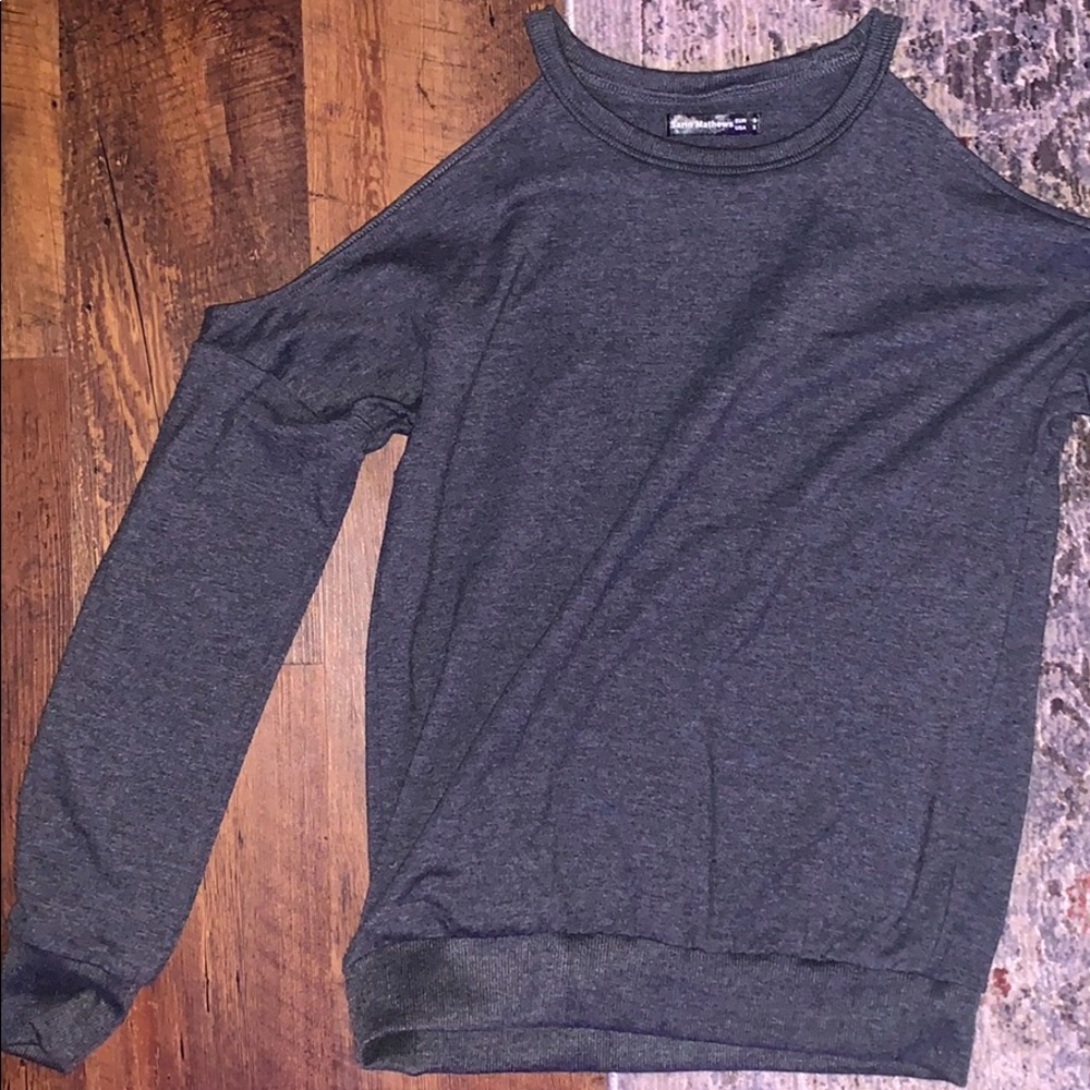 Dark grey shoulderless sweater!